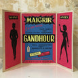 Affiche originale publicitaire sérigraphie triptyque - Laboratoire Gandhour Maigrir en 1 mois - 1969