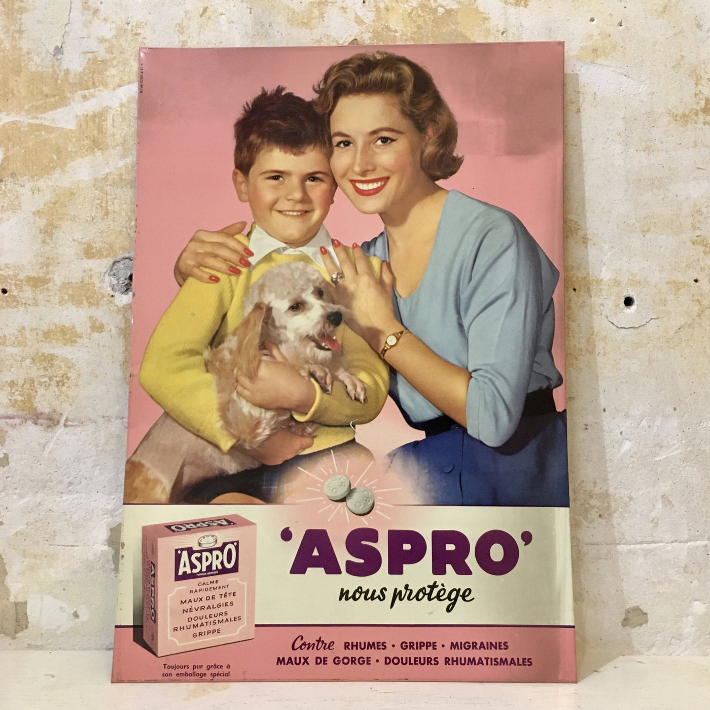 Affiche originale PLV Aspro nous protège glaçoide 1972