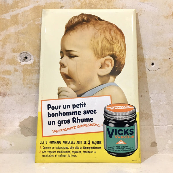 Affiche publicitaire PLV - glaçoïde pommade VapoRub Vicks