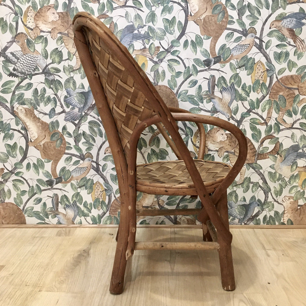 Chaise enfant tressée en châtaignier 