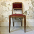 Chaise en bois velours rouge bordeaux  cloutée années 20 / 30 Art Déco