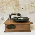 Tourne-disque / phonographe 78 T en bois à manivelle