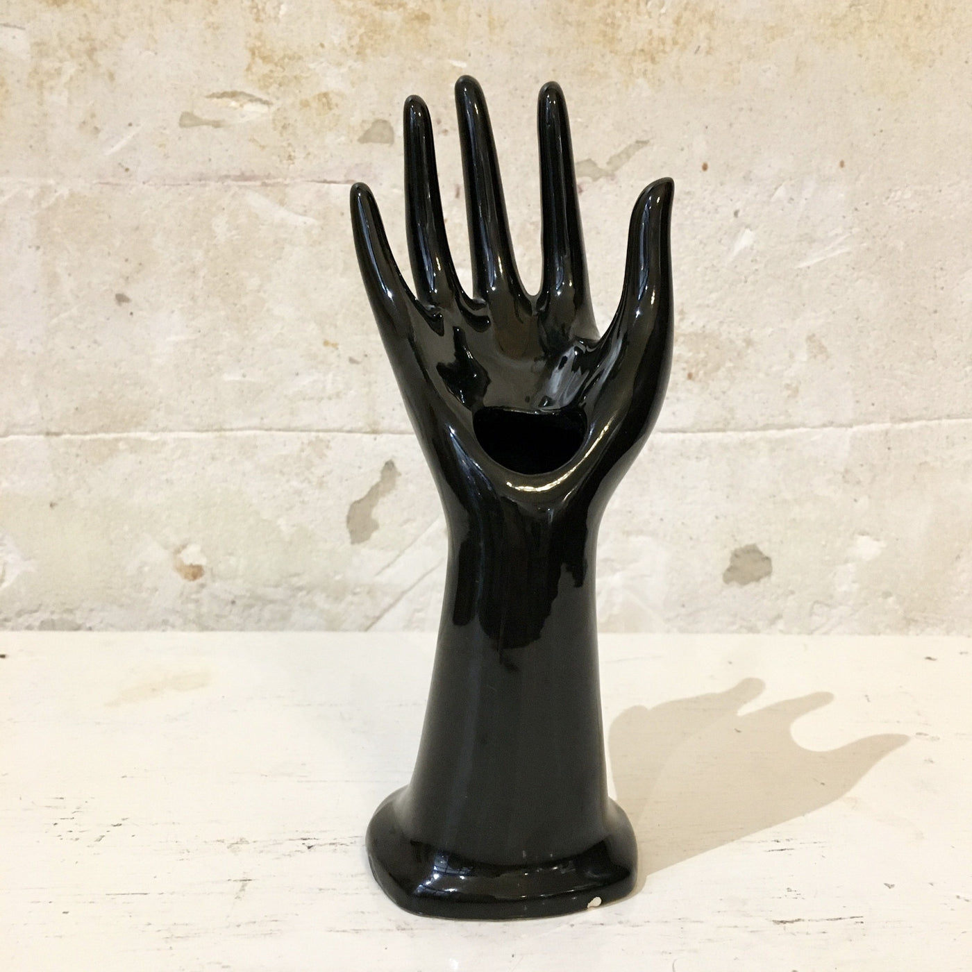 Soliflore vase main en céramique noire