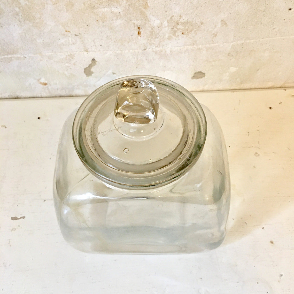 Bonbonnière / bocal à biscuit trapèze en verre transparent