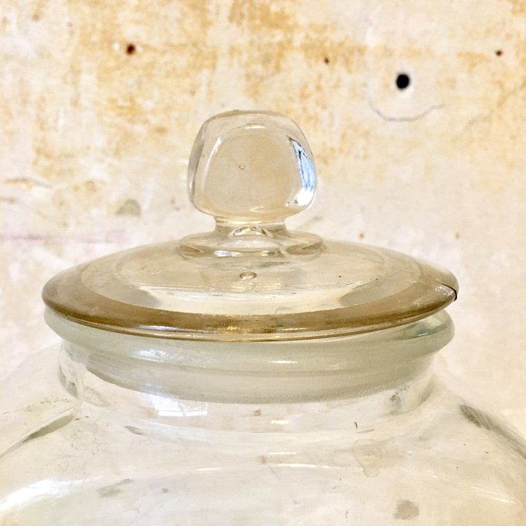 Bonbonnière / bocal à biscuit trapèze en verre transparent