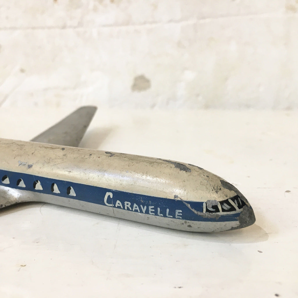 Avion miniature Caravelle en métal peint