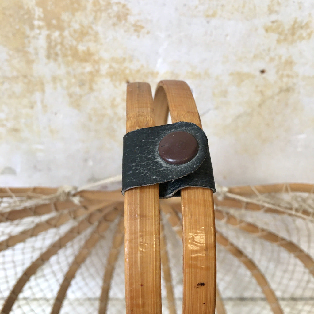 Panier à course pliable - bois et filet - 1970