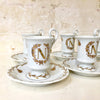 Ensemble de 4 tasses et sous-tasses porcelaine de Limoges