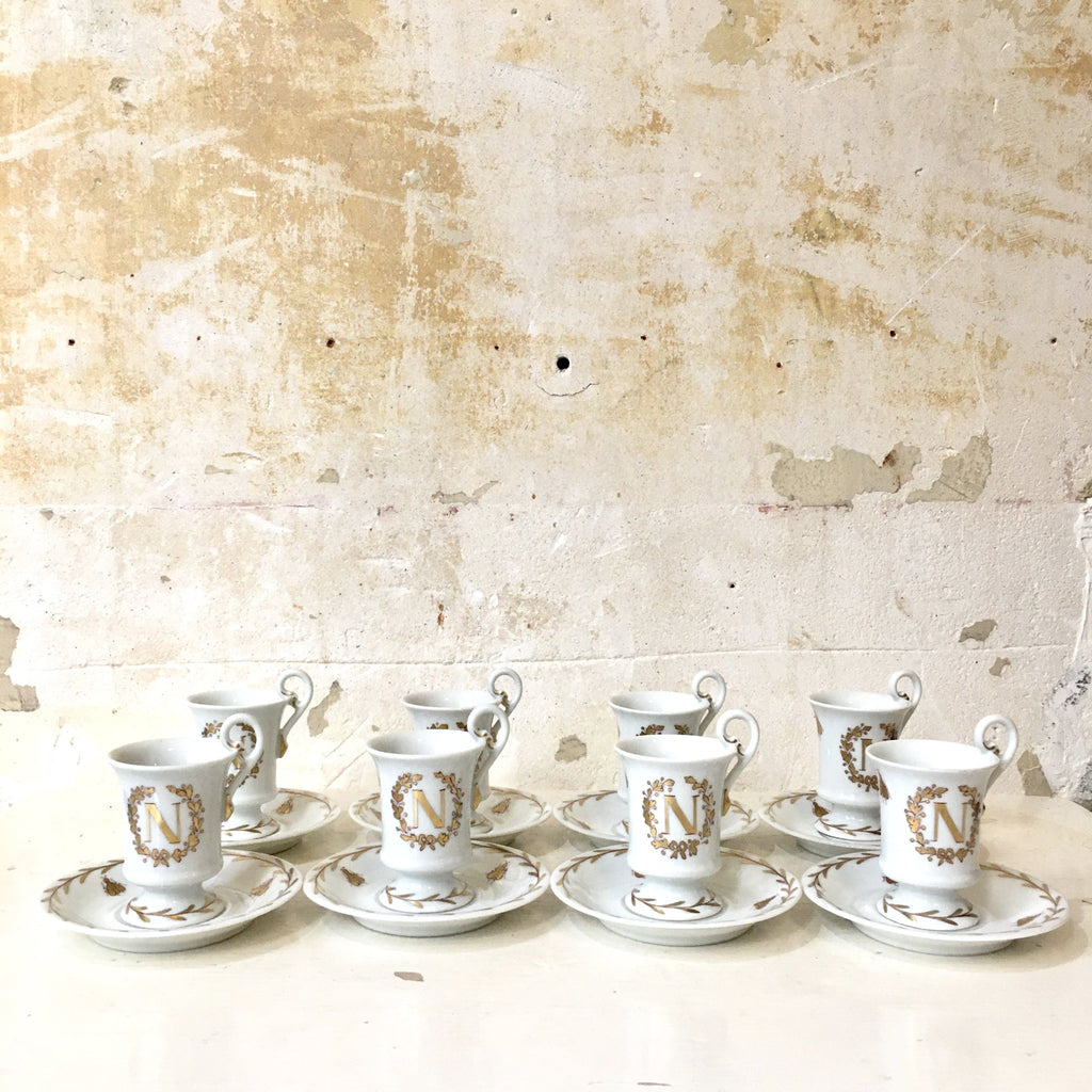 Ensemble de 4 tasses et sous-tasses porcelaine de Limoges