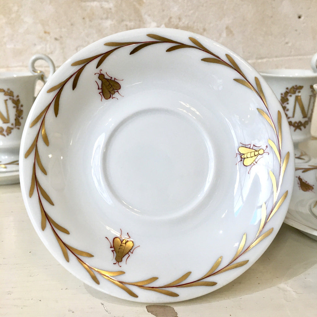 Ensemble de 4 tasses et sous-tasses porcelaine de Limoges