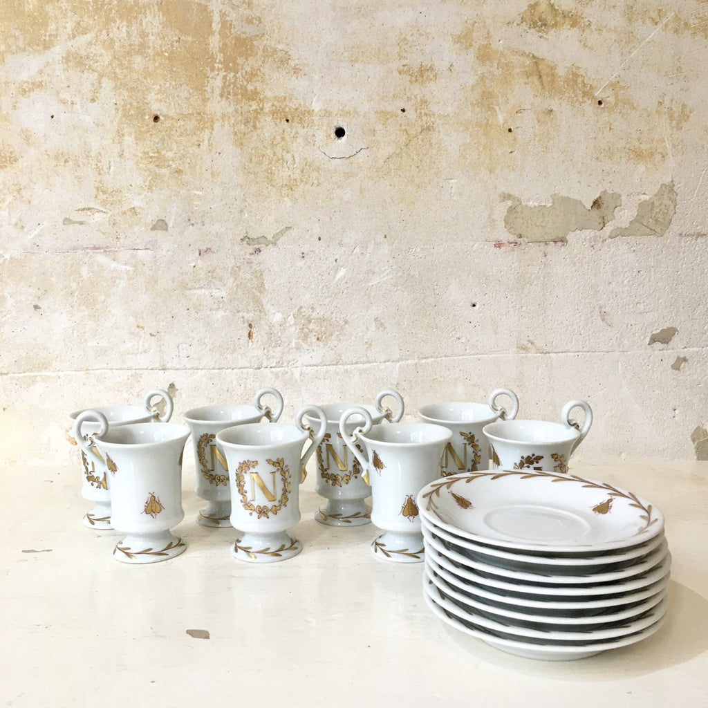 Ensemble de 4 tasses et sous-tasses porcelaine de Limoges