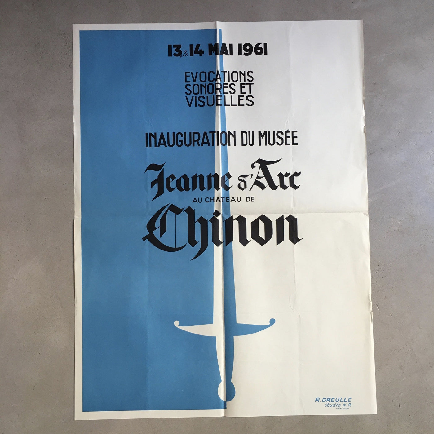Affiche Inauguration musée Jeanne d'Arc Château de Chinon1961