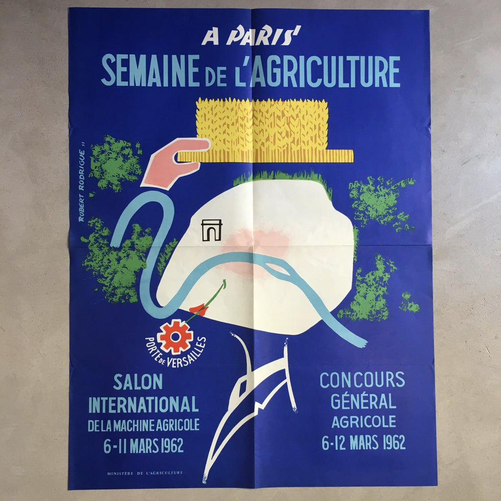 Affiche originale Salon de l'Agriculture 1962 Robert Rodrigue
