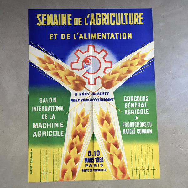 Affiche originale semaine de l'agriculture et de l'alimentation 1963 Rodrigue