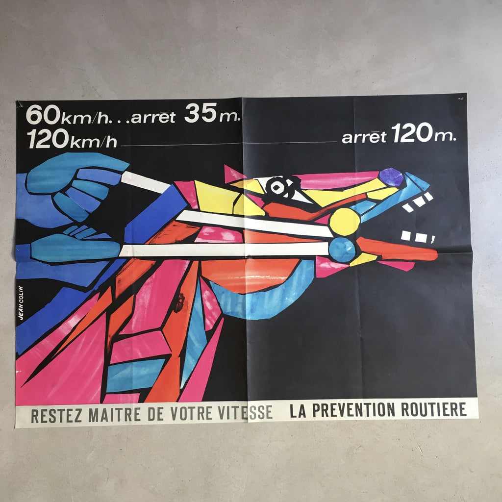 Affiche originale de Jean Colin Prévention Routière