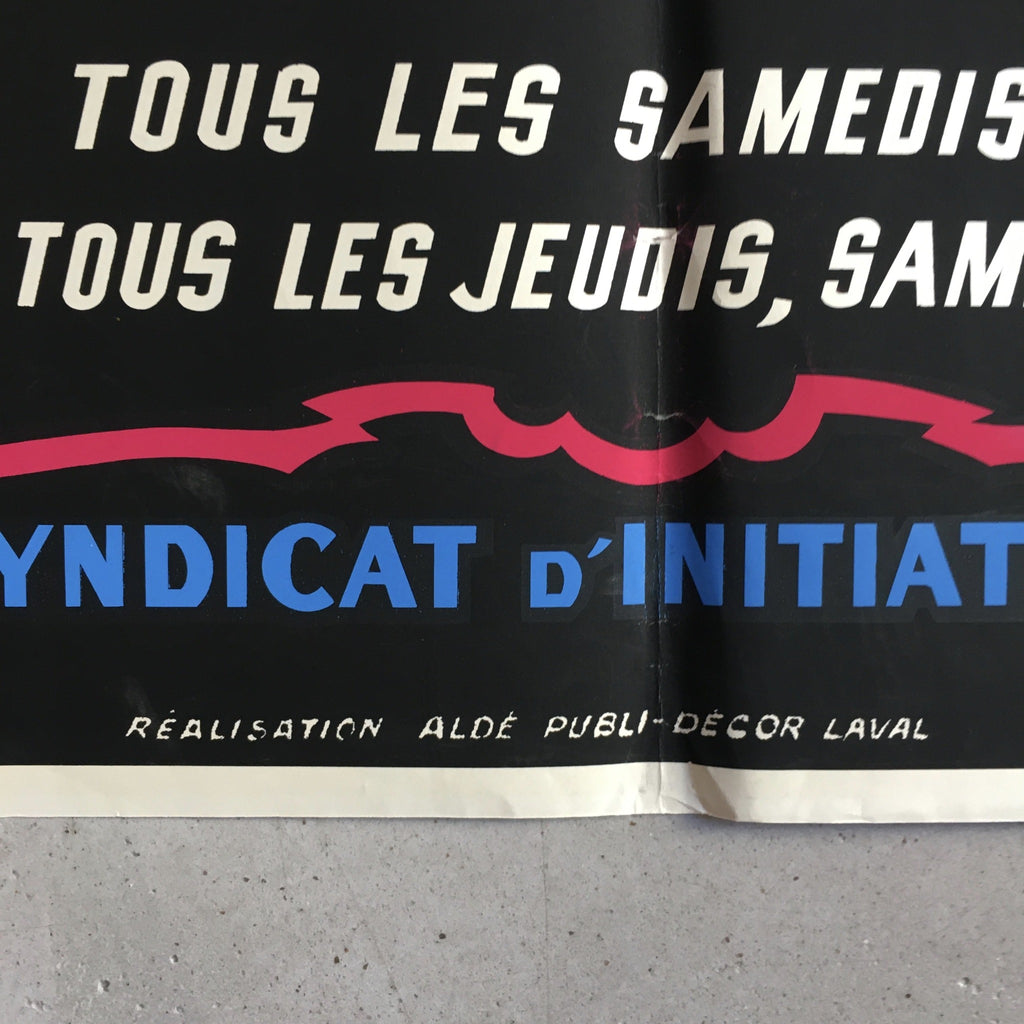 Grande affiche sérigraphiée originale Son et Lumière Château du Lude Sarthe 1964