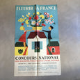 Affiche originale Concours National Fleurir la France 1960 - Illustration F. Lesourt 62 x 100 cm