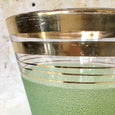 Vase en verre granité vert et liserés dorés années 50 - 60