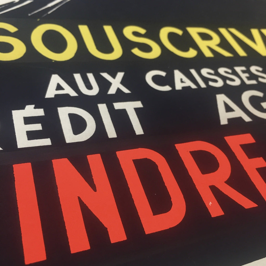 Affiche originale sérigraphiée 1962 Crédit Agricole Indre et Loire Emprunt 5% Jean Rabet