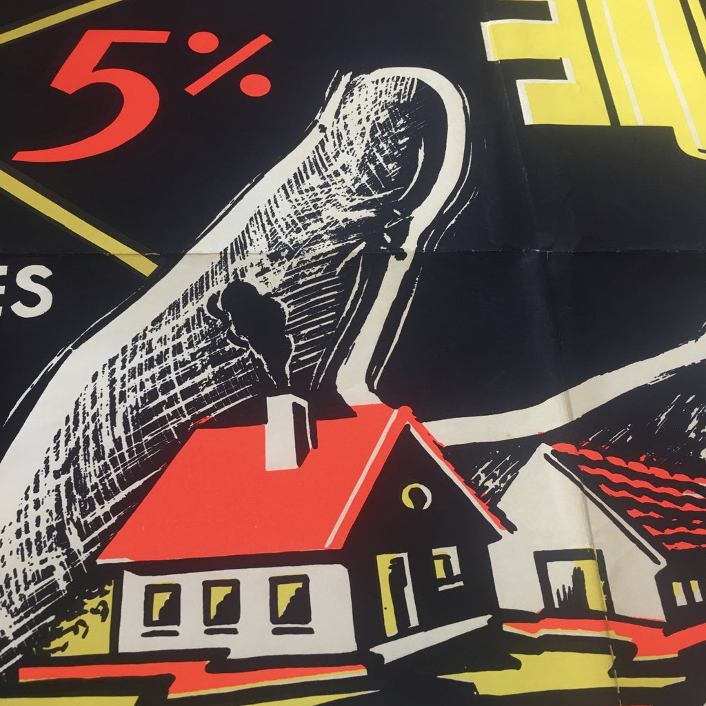 Affiche originale sérigraphiée 1962 Crédit Agricole Indre et Loire Emprunt 5% Jean Rabet