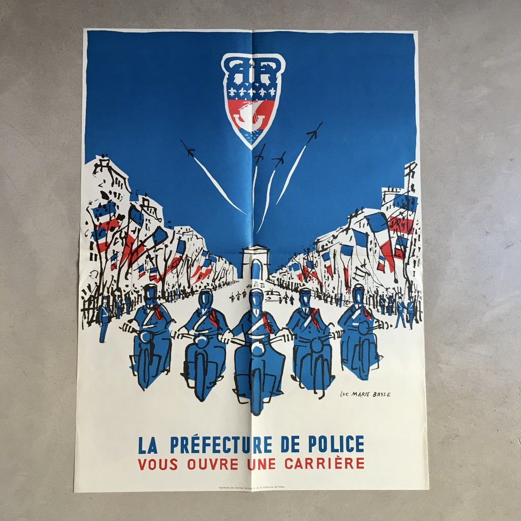 Affiche originale Préfecture de Police de Luc Marie Bayle - défilé du 14 juillet