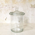Petite bonbonnière cylindrique en verre moulé transparent
