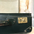 Petite valise vert sapin en fibrite années 50